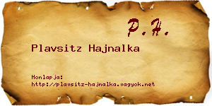 Plavsitz Hajnalka névjegykártya